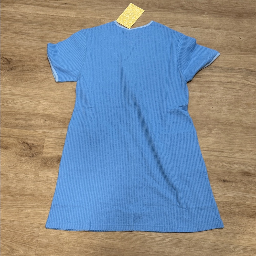Vintage Blue Short Sleeve Zip-Up night gown - Picture 6 of 6